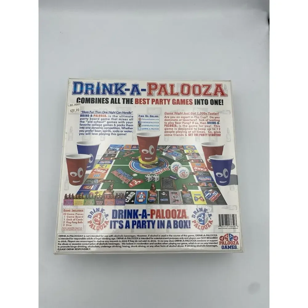 PALOOZA GAMES Drink-A-Palooza Party Board Game Up to 12 Players 21+ 2019